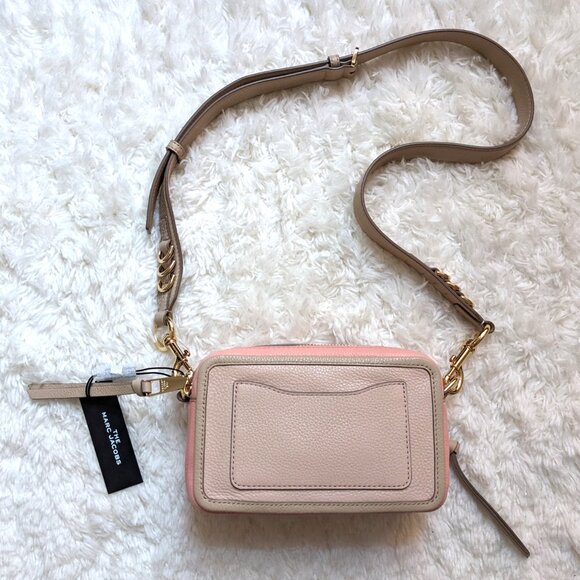 NWT Marc Jacobs Softshot Color Blocked Leather Crossbody (Apricot Beige Multi) - Picture 7 of 16